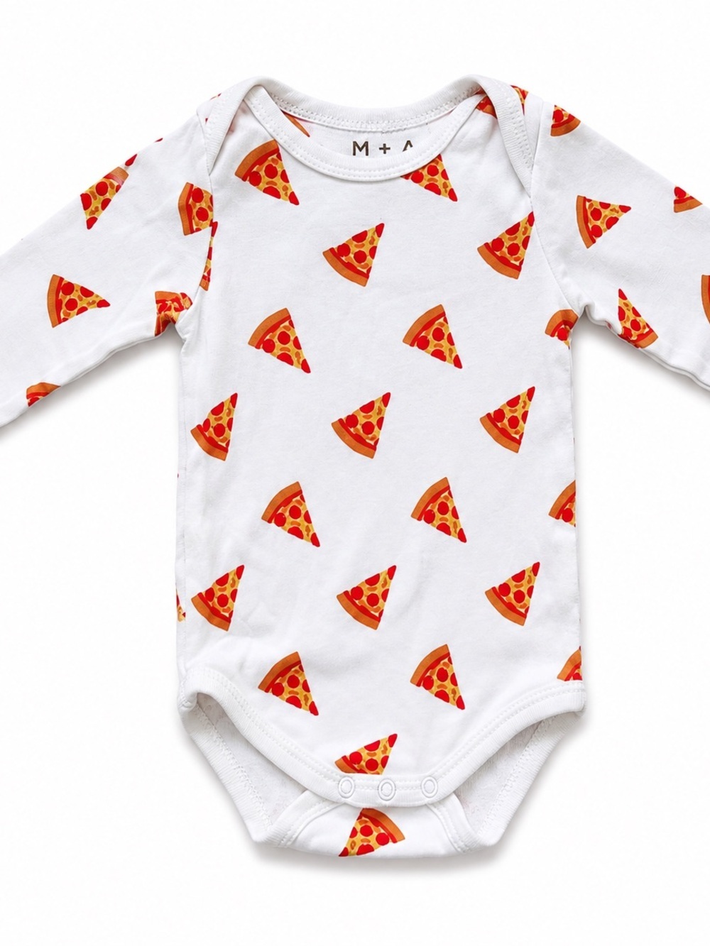 monica + andy Pizza Print 2-Piece Set 3-6 Months 🍕Long Sleeve Bodysuit Pants - Picture 2 of 3